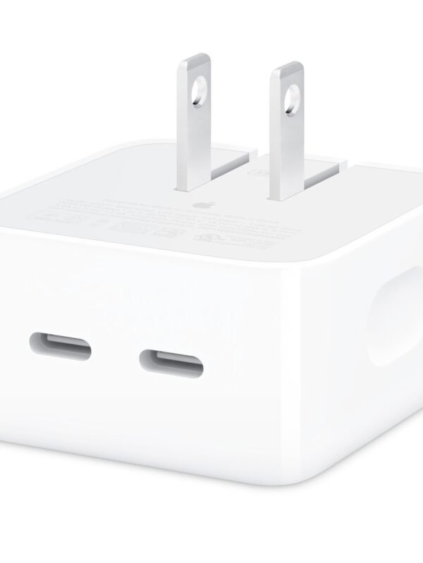 Apple 35W Dual USB-C Port Compact Power Adapter | 35W Total Output | 2 x USB-C Ports | USB Power Delivery 3.0 | Folding Prongs